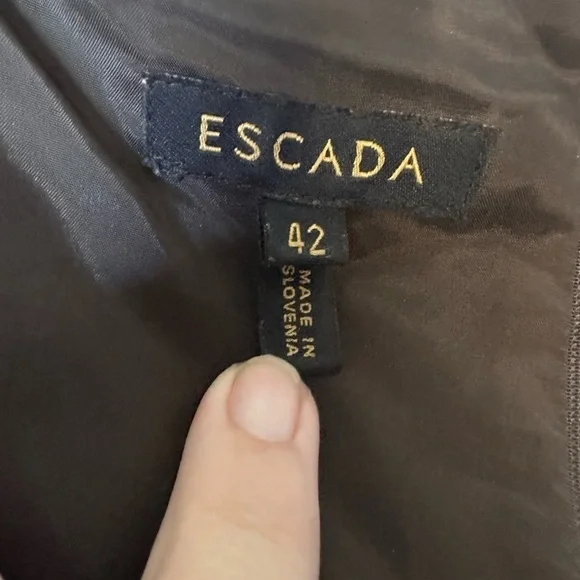 Escada Metallic Silver Shift Cocktail Party Mini Dress - Size 42 - L - Picture 6 of 13